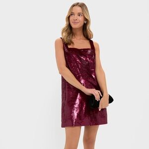 Elegant Burgundy Shimmer Mini Dress